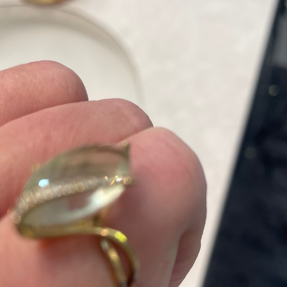Effy Gold Ring with Green Gemstone and Diamond Accents - Picture 5 of 15